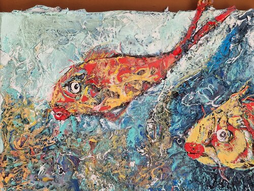 Poissons van Davide Susca Susca, Schilderij te koop op Singulart