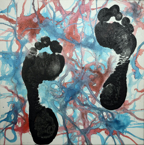 "Your foot print carries a weight" Foot print series #14 de Pierre leichner, Pintura a la venta en Singulart