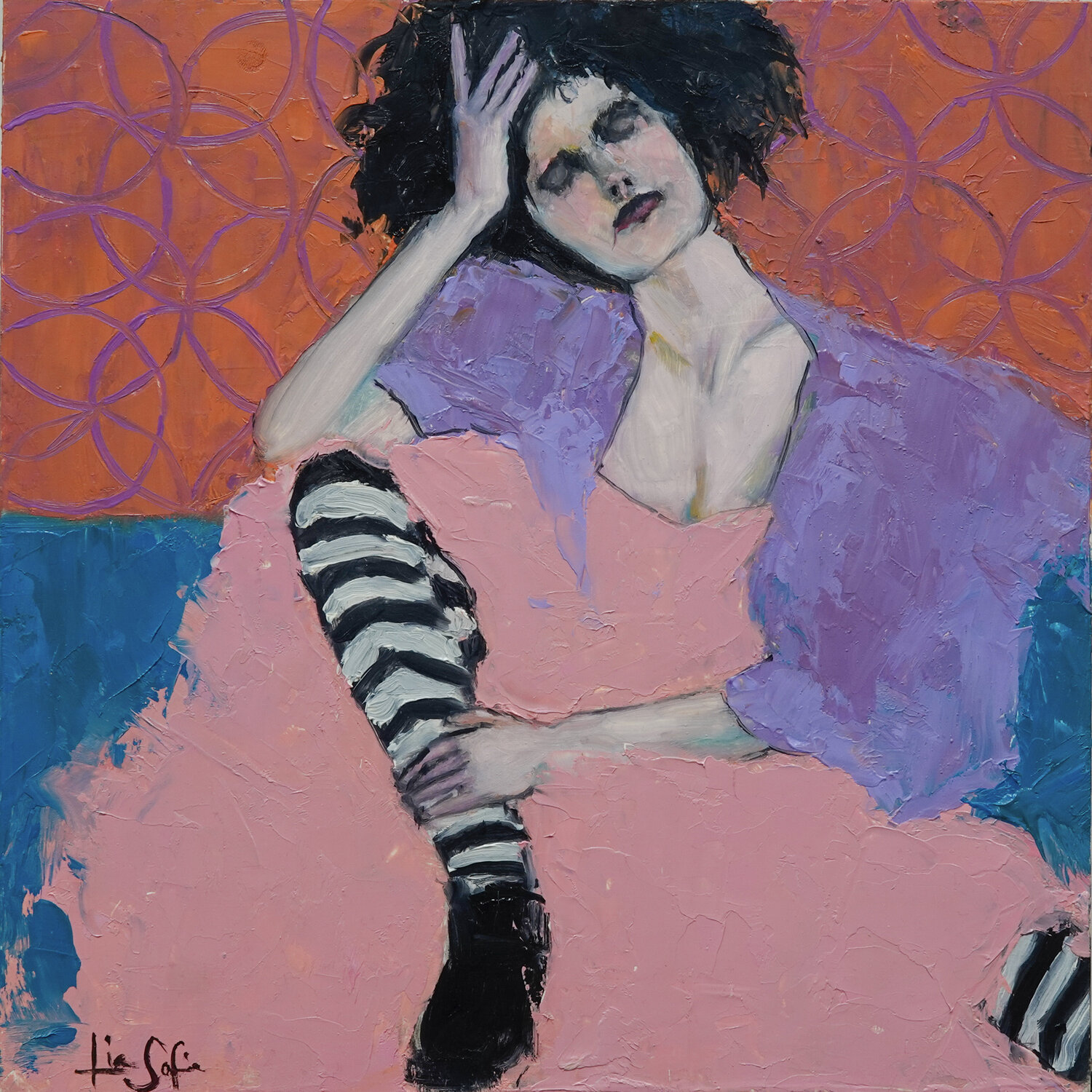 Clowning Around IV Lisa Sofia Original painting for sale