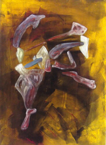 Knochen aus der Wüste Spaniens di Gerhard Miksch, Pittura in vendita su Singulart