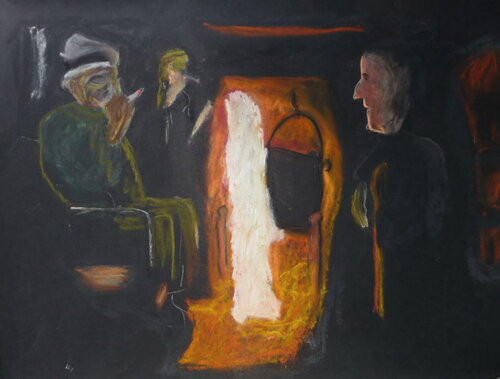 Kamingespräche von Gerhard Miksch, Malerei kaufen auf Singulart