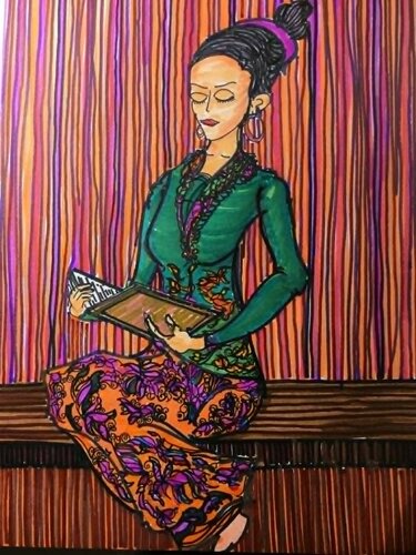 The Kebaya Girl by Vishal J.Singh, Drawing for Sale on Singulart