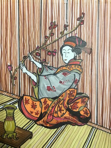 The Geisha Who Waits par Vishal J.Singh, Dessin en vente sur Singulart