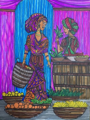 Those Dear Gossiping Queens par Vishal J.Singh, Dessin en vente sur Singulart