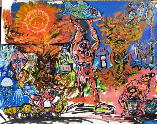 "pater familias" van Mimmo Ferrari, Schilderij te koop op Singulart