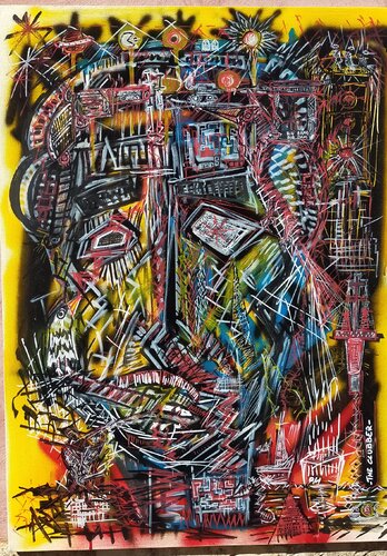 "the clubber" van Mimmo Ferrari, Schilderij te koop op Singulart