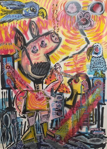"Peppa's management" van Mimmo Ferrari, Schilderij te koop op Singulart