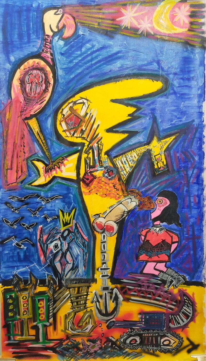 "the line" Mimmo Ferrari Origineel schilderij te koop