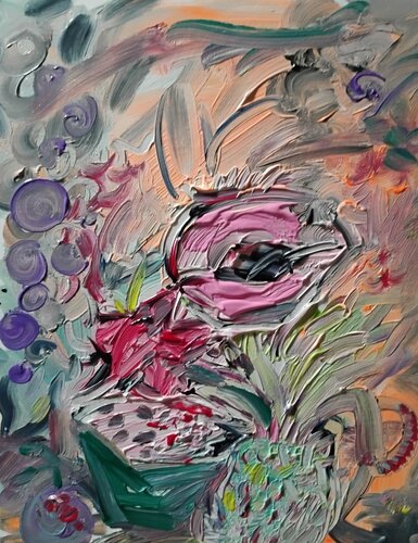 Still life with peneaple. van José Ernesto Buajasan Gomez, Schilderij te koop op Singulart