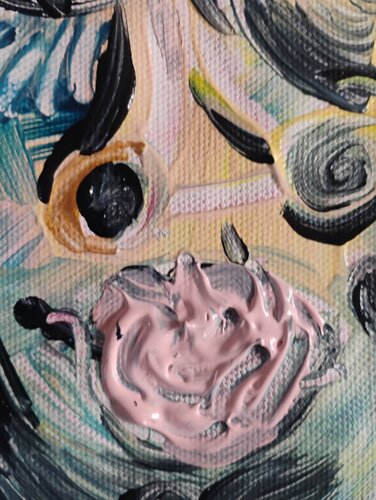 Lady in black.Detail par José Ernesto Buajasan Gomez, Peinture en vente sur Singulart