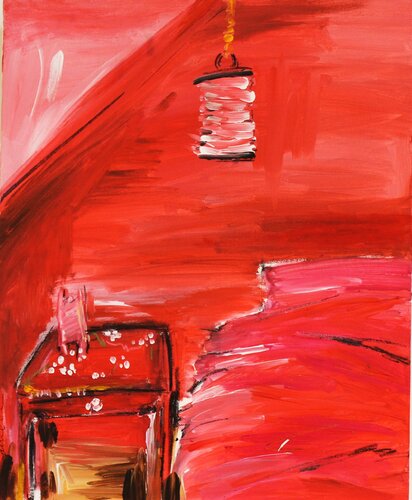 RED ROOM by AURELI LASSOUTIERE, Painting for Sale on Singulart