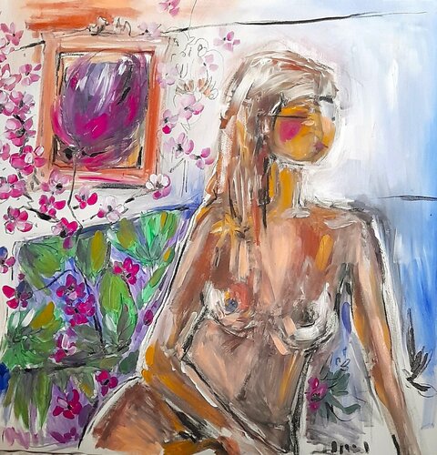 ROSA PRIM von AURELI LASSOUTIERE, Malerei kaufen auf Singulart