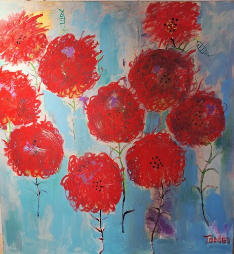 sin titulo, rojo by bartolome cerda cañellas, Painting for Sale on Singulart