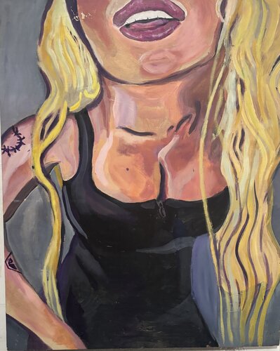 Karol g detail di Daniel Muñoz Mendoza, Pittura in vendita su Singulart