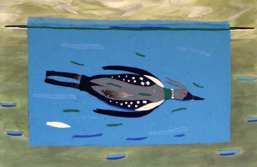 Le huard et la nageuse. van Denise Levesque, Schilderij te koop op Singulart