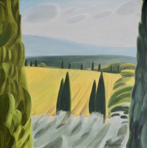 Cyprès 5, Toscane van Denise Levesque, Schilderij te koop op Singulart