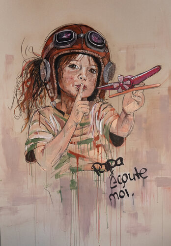 Papa, écoute-moi! by Sarah Giuliani, Painting for Sale on Singulart