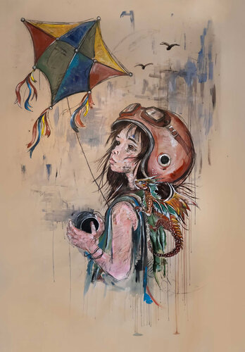 Solange der Drachen fliegt by Sarah Giuliani, Painting for Sale on Singulart