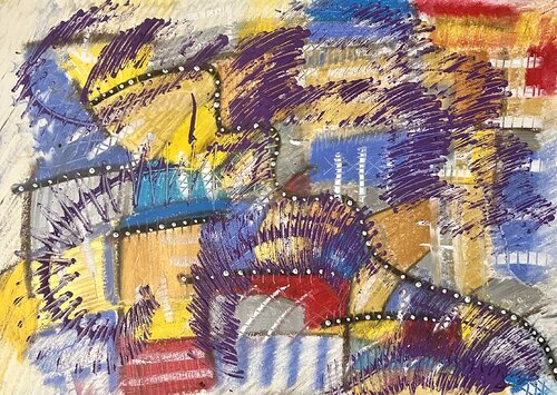 Woman Laying on Stairs von Jose Romero, Malerei kaufen auf Singulart