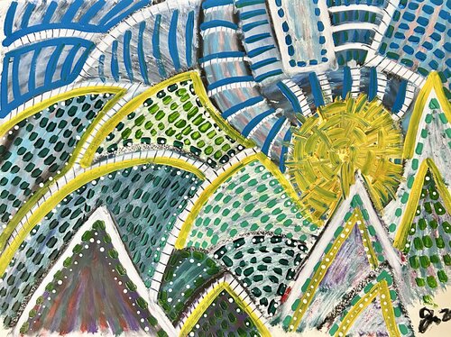 Sunrise Over The Mountains van Jose Romero, Schilderij te koop op Singulart