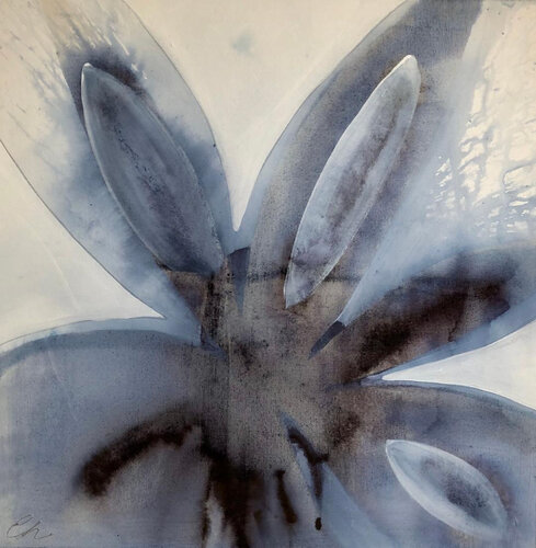 Fleur Indigo de Cathe Hendrick, Pintura a la venta en Singulart