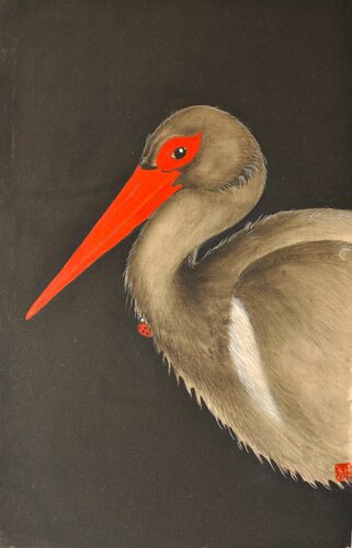 Black Stork-Whisper of Ecology van Dongmei Wang, Schilderij te koop op Singulart