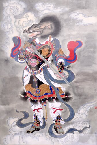 The Year Guardian — Boar Tai Sui van Dongmei Wang, Schilderij te koop op Singulart