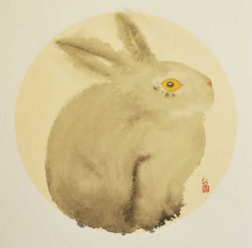 The Moonlit Rabbit van Dongmei Wang, Schilderij te koop op Singulart