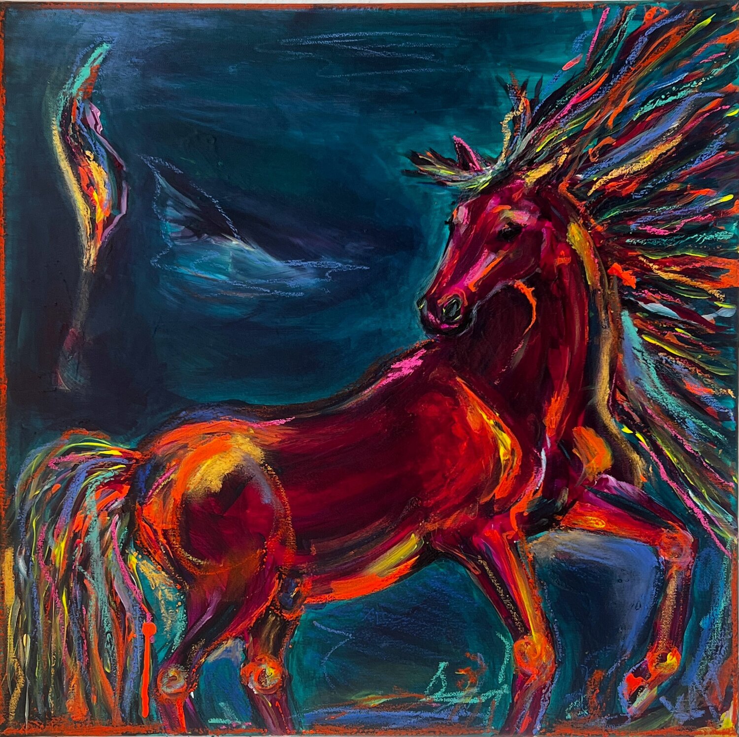 all colours of the wild Kristin Howe Original painting for sale