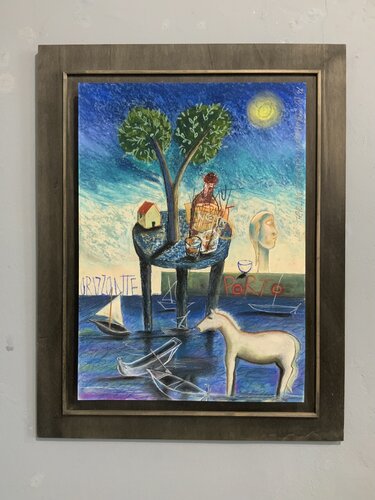 Tavolino Metafisico de Vittoriano Ferioli, Obra en papel a la venta en Singulart