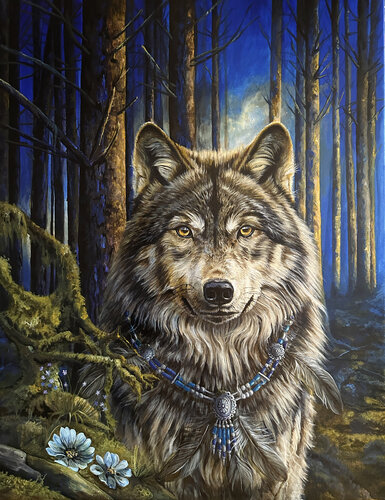 Der Wolf van Malgorzata J.M. Holliger, Schilderij te koop op Singulart