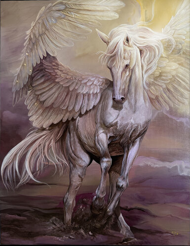 Pegasus van Malgorzata J.M. Holliger, Schilderij te koop op Singulart
