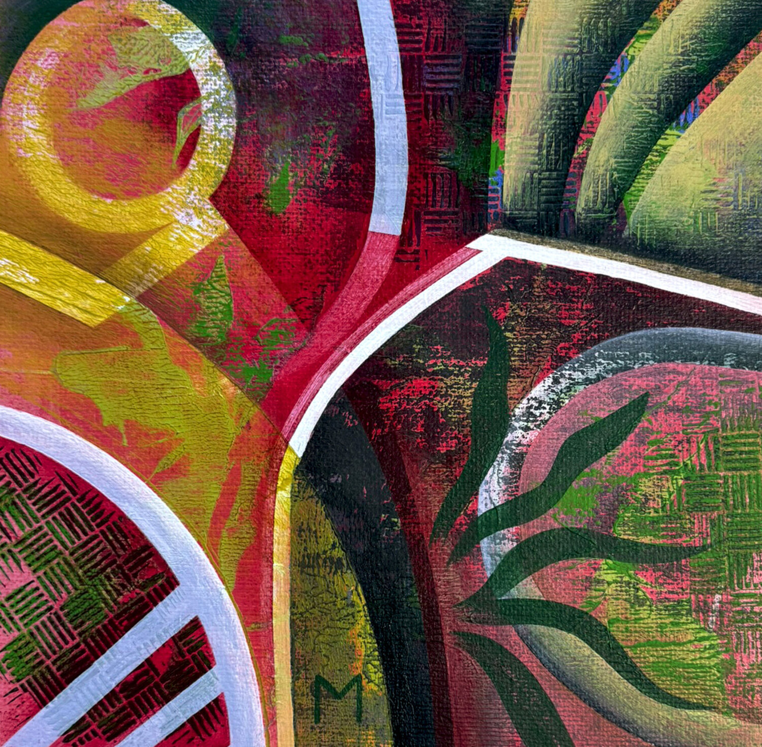 Forms of Life. The Touch of Deep Pink 2 Marta Andrusenko Originalgemälde zu verkaufen