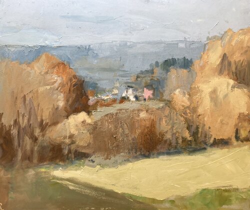 Paysage normand en fin d'hiver von Pascal Lefebvre, Malerei kaufen auf Singulart