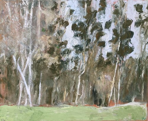 Les grands bouleaux by Pascal Lefebvre, 油畫 for Sale on Singulart