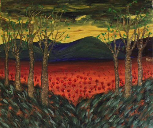 Campo de amapolas van Manuel F. Gochi, Schilderij te koop op Singulart