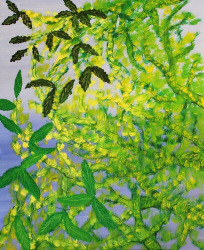 Hojas en verdes van Manuel F. Gochi, Schilderij te koop op Singulart