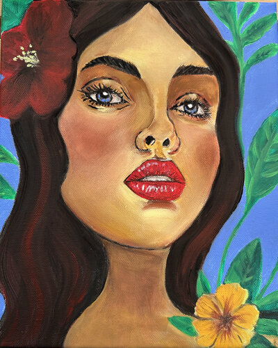 Ocean Eyes 2025 Acrylic painting 24x30 unframed de Valentina Sico, Pintura a la venta en Singulart