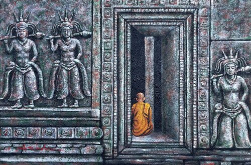 Solitude (The Stone Collection) by Anu Bhat, Painting for Sale on Singulart