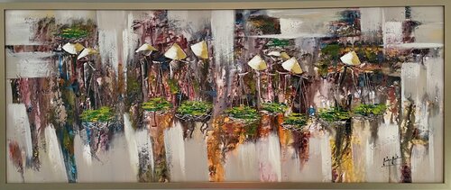 Maidens on the Mekong di Anu Bhat, Pittura in vendita su Singulart