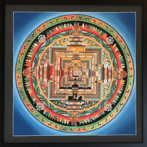 Blue Kalachakra Mandala von Anu Bhat, Malerei kaufen auf Singulart