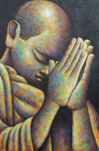 In Prayer par Anu Bhat, Peinture en vente sur Singulart