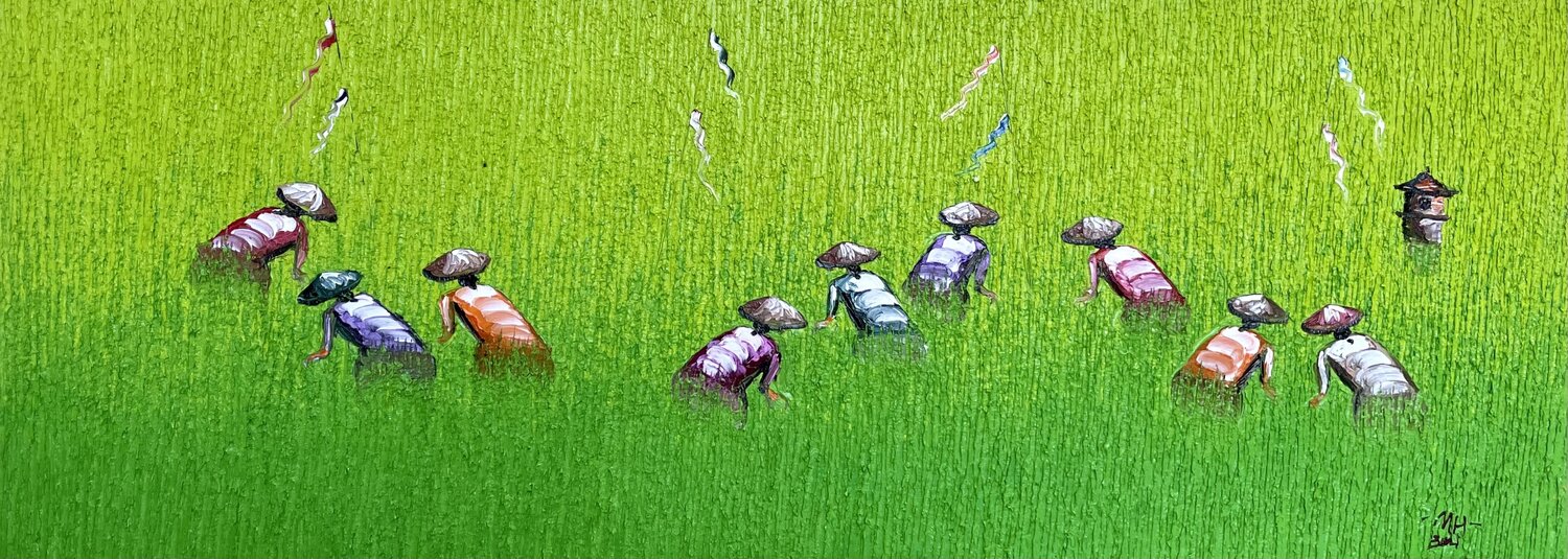 Paddy Fields Anu Bhat Dipinto originale in vendita