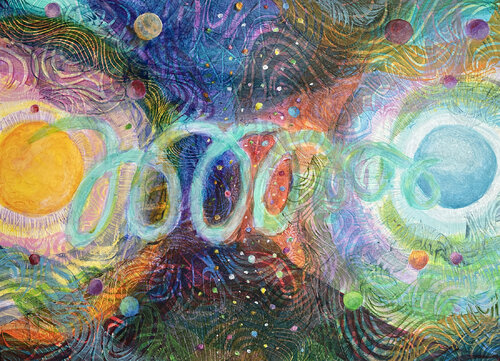 Yellow Sun, Blue Sun von Heni Sandoval, Malerei kaufen auf Singulart