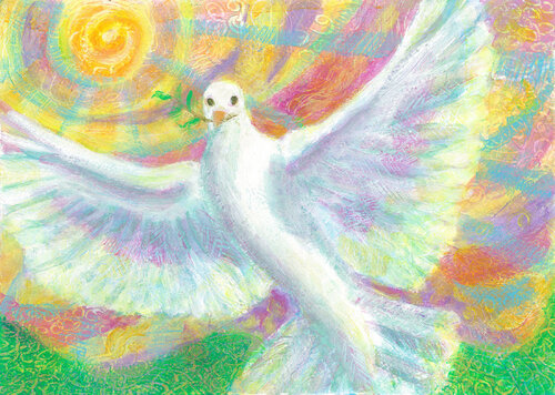 Peace Dove Rising von Heni Sandoval, Malerei kaufen auf Singulart
