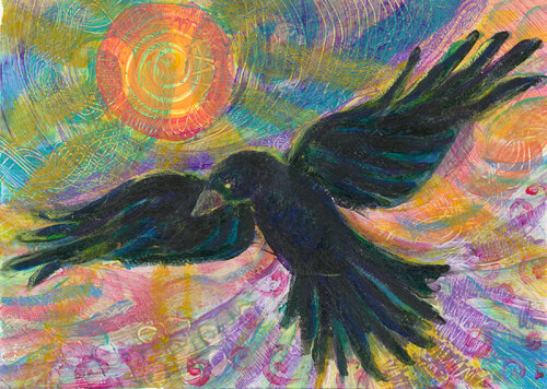 Crow at Dusk von Heni Sandoval, Malerei kaufen auf Singulart