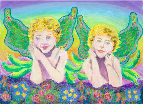 Twin Fairies von Heni Sandoval, Malerei kaufen auf Singulart