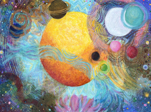 Sun, Moon and Planets von Heni Sandoval, Malerei kaufen auf Singulart