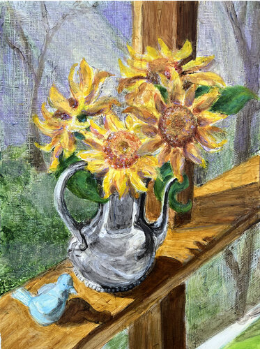 Sunflowers on the Screened Porch von Heni Sandoval, Malerei kaufen auf Singulart