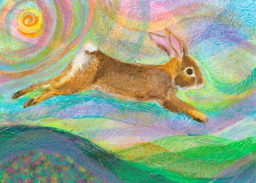 Bounding Bunny von Heni Sandoval, Malerei kaufen auf Singulart